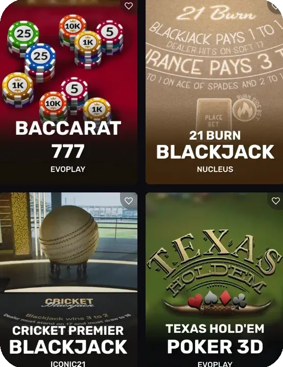 Sky Crown table games